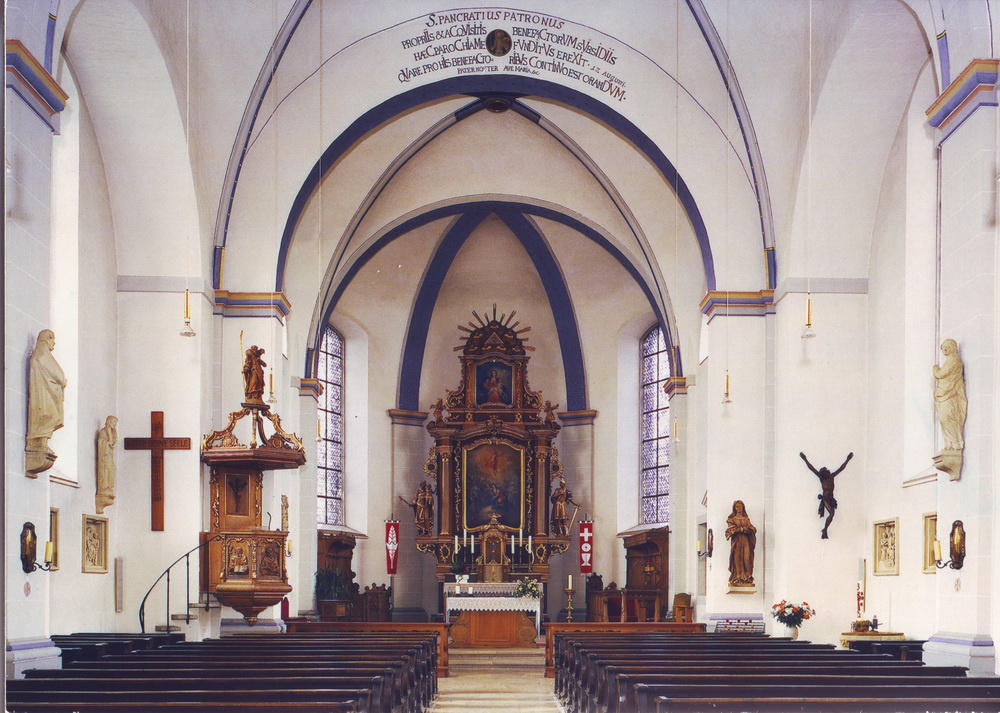Innenansicht der kath. Pfarrkirche St. Pankratius in Rinkerode
