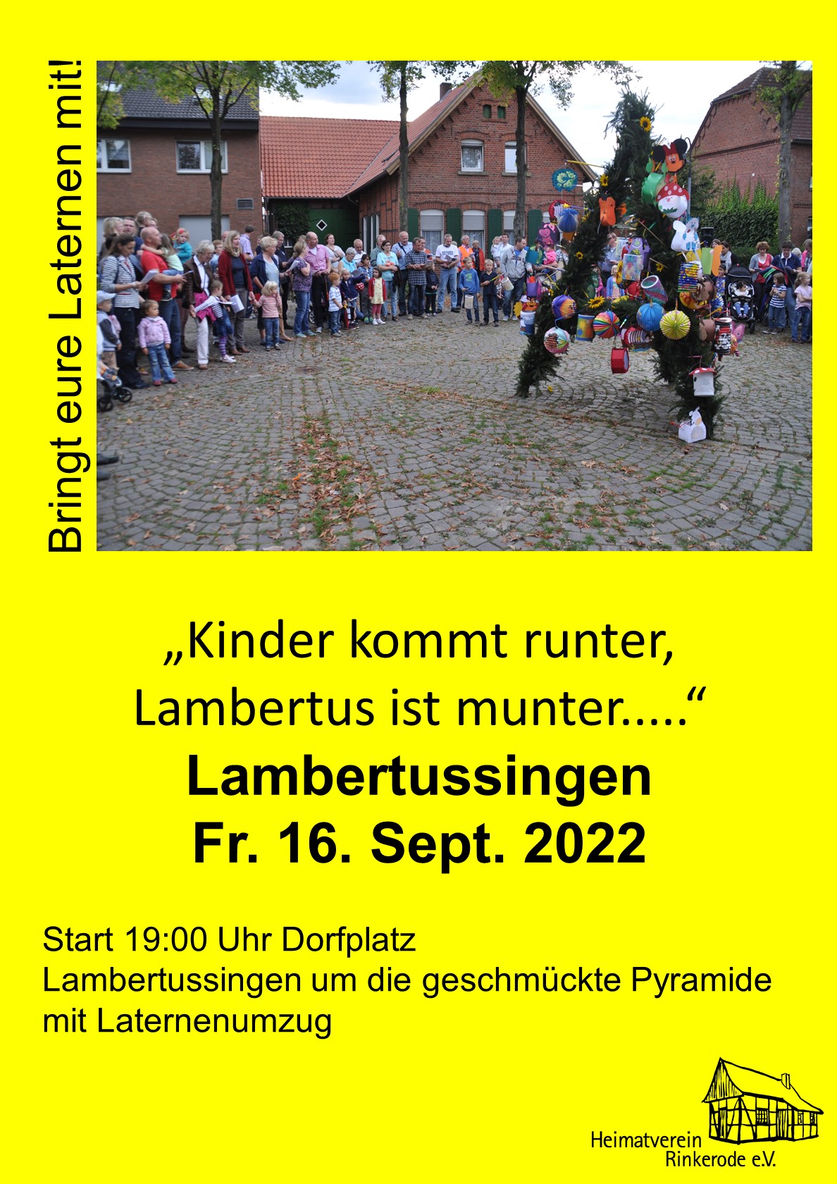 Plakat zum Lambertusspiel 2022 des Heimatvereins Rinkerode